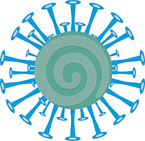 Isolated coronavirus bacteria illustration, cell of coronavirus, coronavirus icon