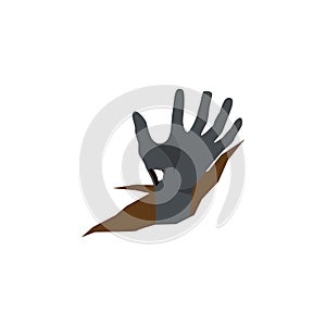 Isolated Corpse Hand Flat Icon. Zombie Vector Element Can Be Used For Zombie, Corpse, Hand Design Concept.