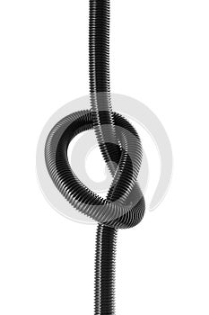 Isolated corrugated hose pipe on white background