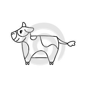 Isolated cow Belen draw vector illustration