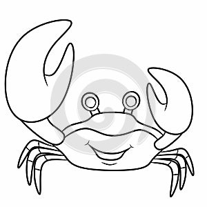 Isolated crab outline cartoon on white