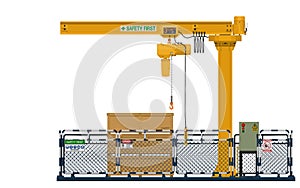 Isolated crane area on white background