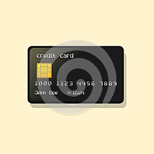 Isolated credit card flat style with shadow vector illustration