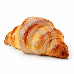 Isolated Croissant On White Background - High Quality 8k Resolution