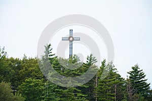 An isolated cross in Cividale, Italy