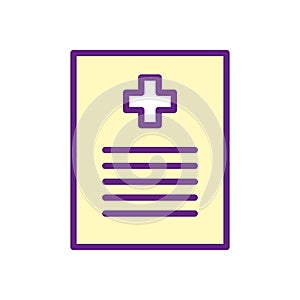 Isolated cross inside document line and fill style icon vector design