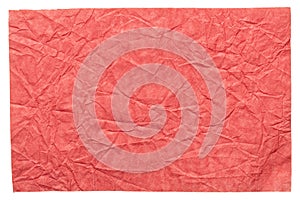 Isolated crumpled sheet paper in contrast pink color
