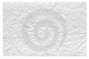 Isolated crumpled sheet paper in gentle light blue color.