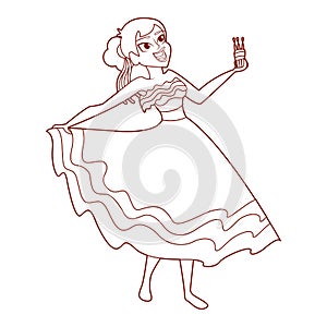 Isolated cumbia dancer Colombian culture Vector