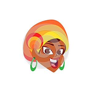 Isolated cumbia dancer face Colombian culture Vector