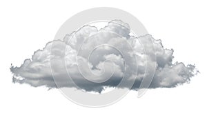 Isolated Cumulus Cloud on White Background