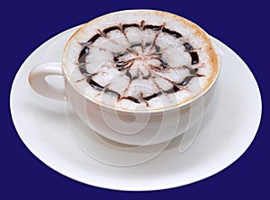 Isolated cup of cappuccino coffee