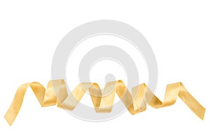 Isolated curly golden ribbon