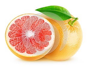 Isolated cut grapefruits