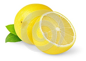 Isolated cut lemon