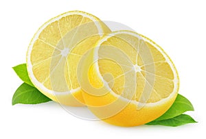 Isolated cut lemon