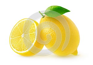 Isolated cut lemons