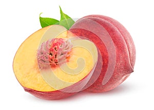 Isolated cut peaches