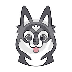 Isolated cute avatar of a husky dog breed Vector