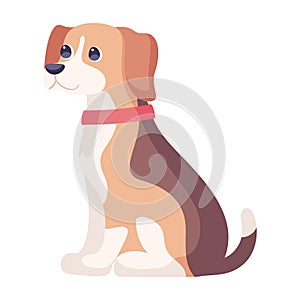 Isolated cute beagle dog breed cartoon Vector