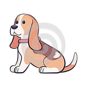 Isolated cute beagle dog breed cartoon Vector