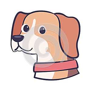 Isolated cute beagle dog breed cartoon Vector