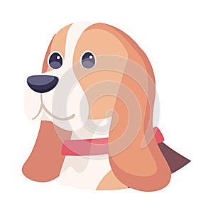 Isolated cute beagle dog breed cartoon Vector