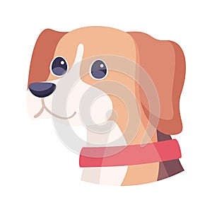 Isolated cute beagle dog breed cartoon Vector