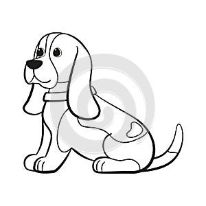 Isolated cute beagle dog breed cartoon Vector