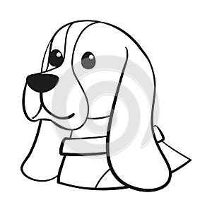 Isolated cute beagle dog breed cartoon Vector