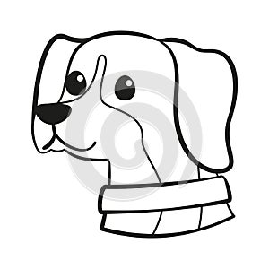 Isolated cute beagle dog breed cartoon Vector