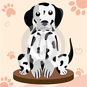 Isolated cute dalmata dog cartoon character Vector