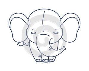 Isolated cute elephant cartoon vector design