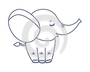 Isolated cute elephant cartoon vector design