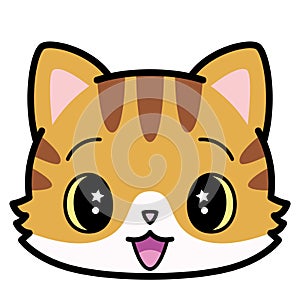 Isolated cute happy cat emoji