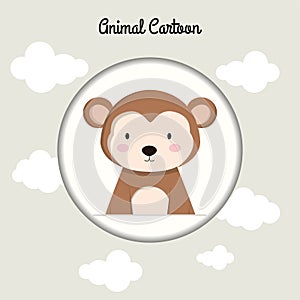 Isolated cute monkey character avatar Vector