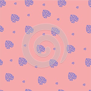 Isolated cute palm tree flowers on a pink background