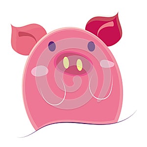 Isolated cute pig icon Cute design Vector