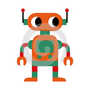 Isolated cute robot toy icon cartoon Vector