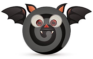 Isolated Cute Round and Chubby Vampire Bat, Vector Illustration