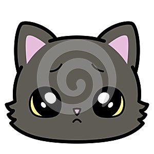 Isolated cute sad cat emoji