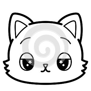 Isolated cute sad cat emoji