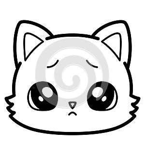 Isolated cute sad cat emoji