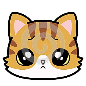 Isolated cute sad cat emoji