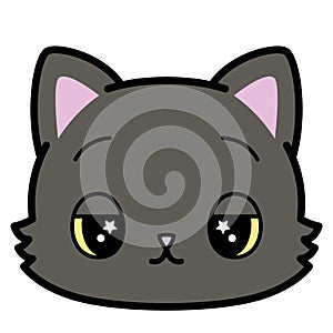 Isolated cute sad cat emoji