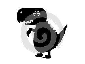 isolated cute t-rex silhouette illustration, logo, print, decorative sticker