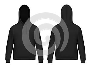 Isolated 3d men hoody or realistic man hoodie photo