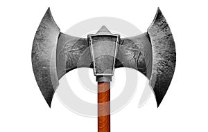 3d render illustration of viking axe isolated