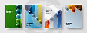 Isolated 3D spheres presentation layout bundle
