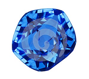 Isolated dark blue sapphire gem
